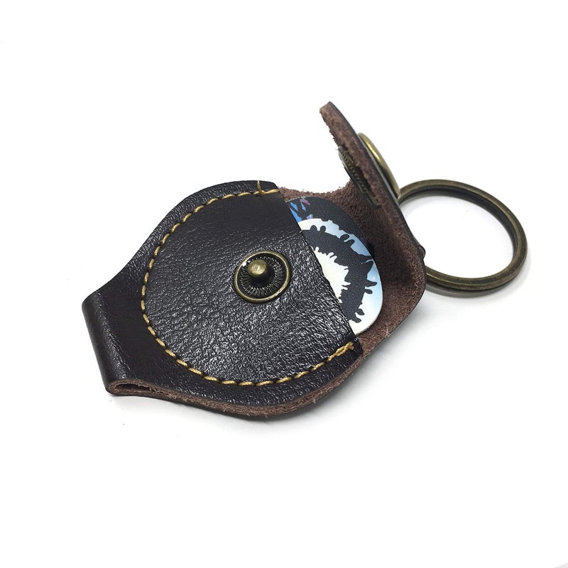 Pick-A-Palooza DIY Guitar Pick Punch Leather Key Chain Pick Holder - Brown - Image 3